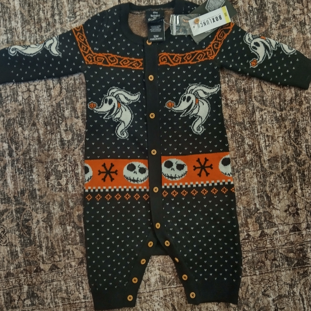 Disney Nightmare Before Christmas Knit One-piece Baby 12 Month Costume Halloween